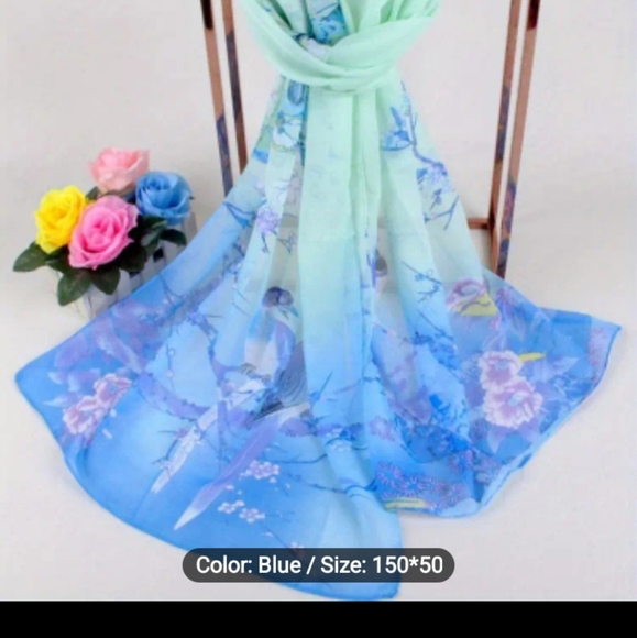 Casual Floral Print Scarf - Picture 1 of 2